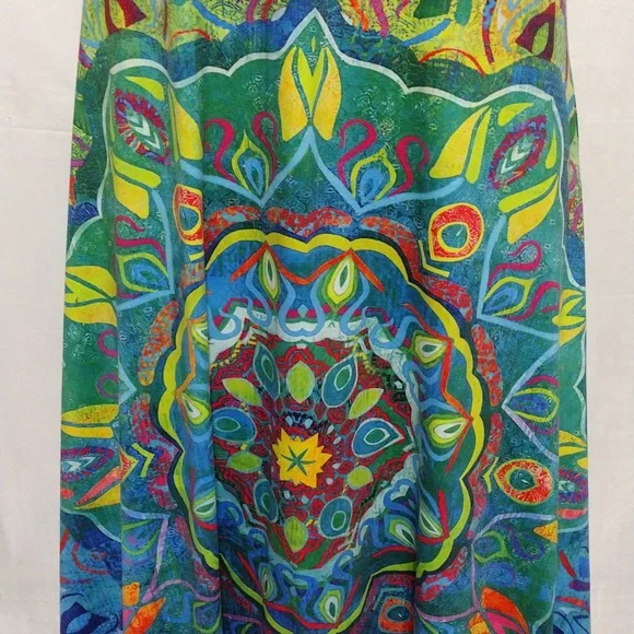 Colorful Boho Drop Crotch Harem Jumpsuit Womens Racerback Festival Yoga Romper L - Picture 5 of 12